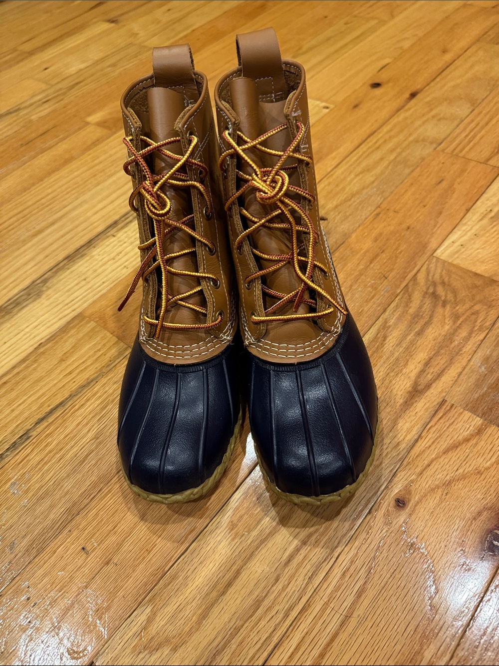 L.L. Bean Brown Leather and Black Rubber Rain & Snow Boots